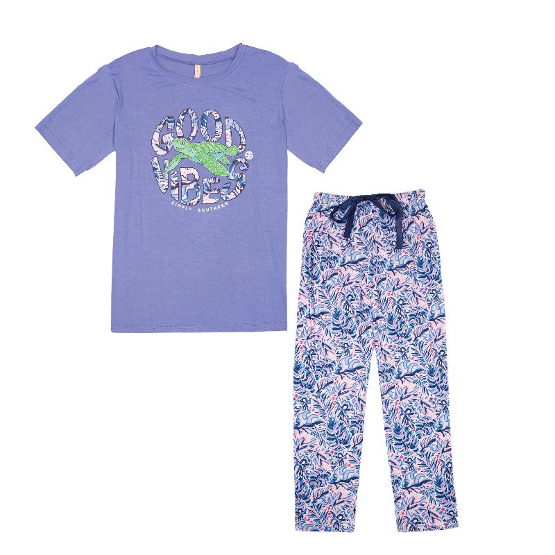 Good Vibes - Turtle - SS - S22 - Adult PJ Set