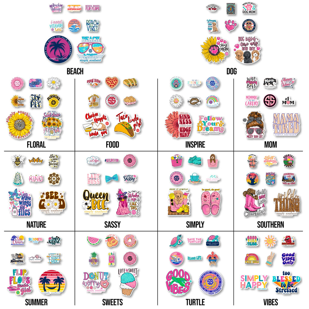 Decals 2 Pack With 6 Mini Stickers - SS - S21 - Simply Southern
