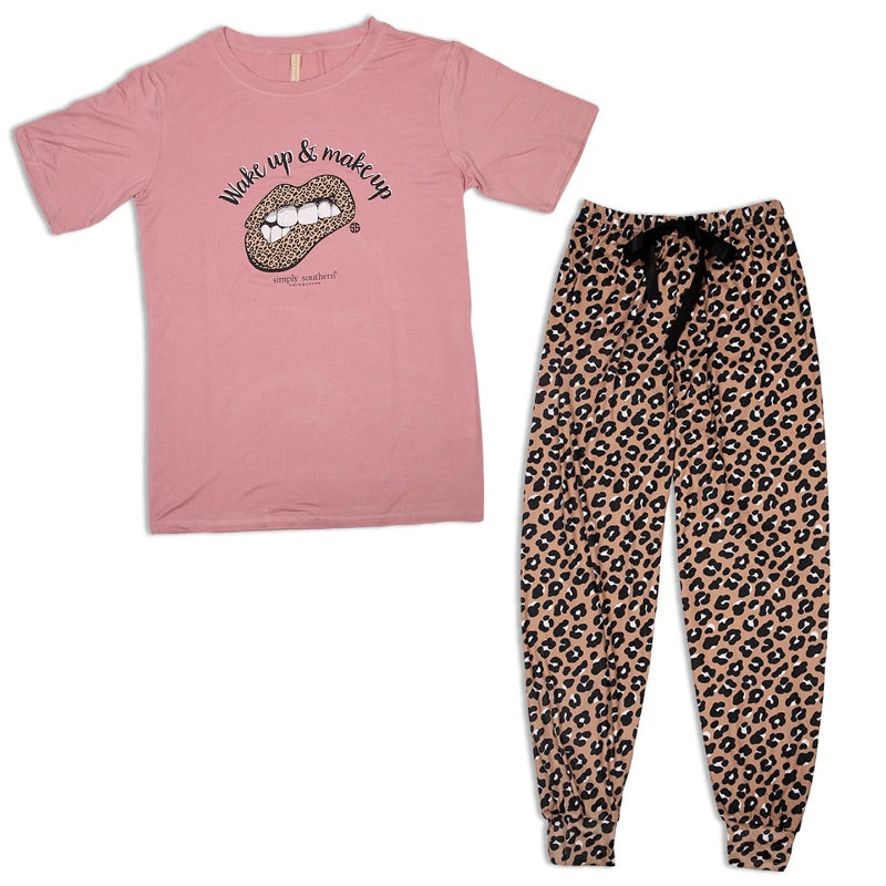 Wake Up & Makeup - Leopard Lips - SS - F21 - Adult PJ Set