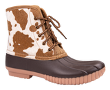Rain Boots Lace Up - Cow Spots - F22 - Simply Southern