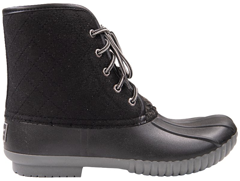 Quilted Rain Boots Lace Up - Black - F22 - Simply Southern