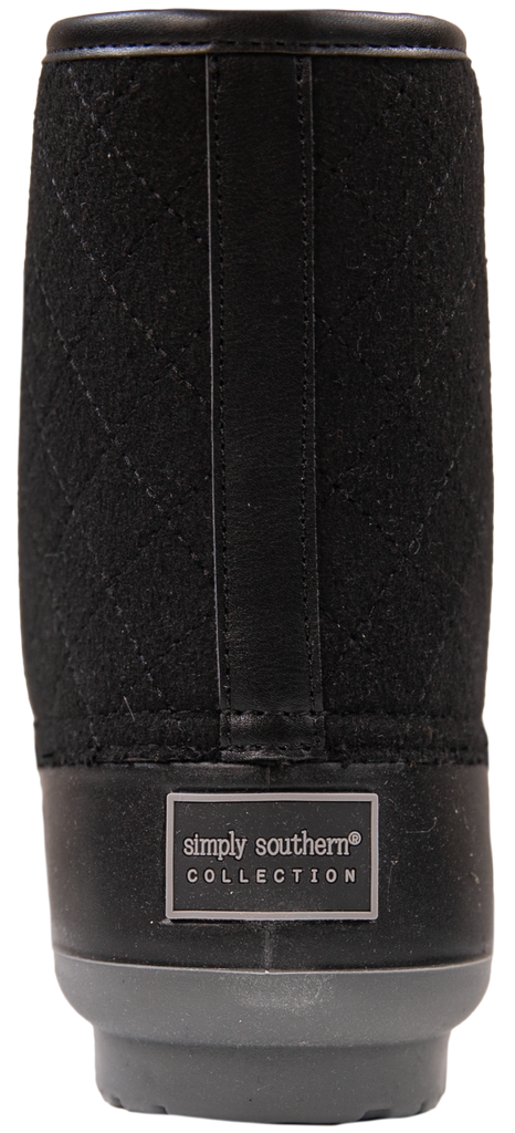 Quilted Rain Boots Lace Up - Black - F22 - Simply Southern