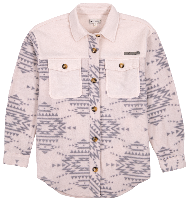 Lumber Jill Shacket - Aztec Cream - F22 - Simply Southern