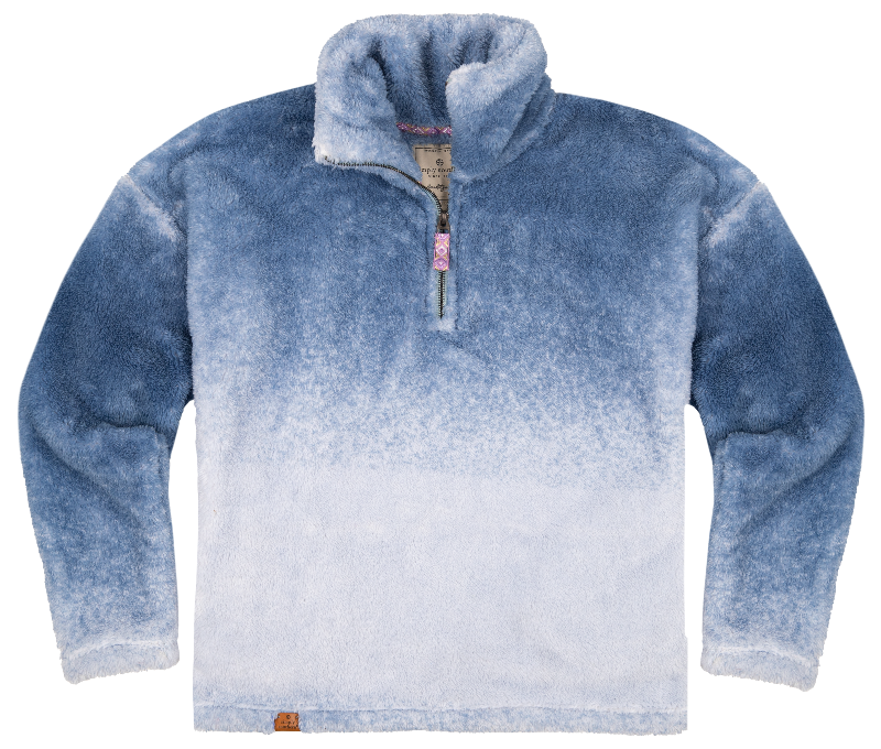 Ombre Sherpa Pullover - Ice Blue - F22 - Simply Southern