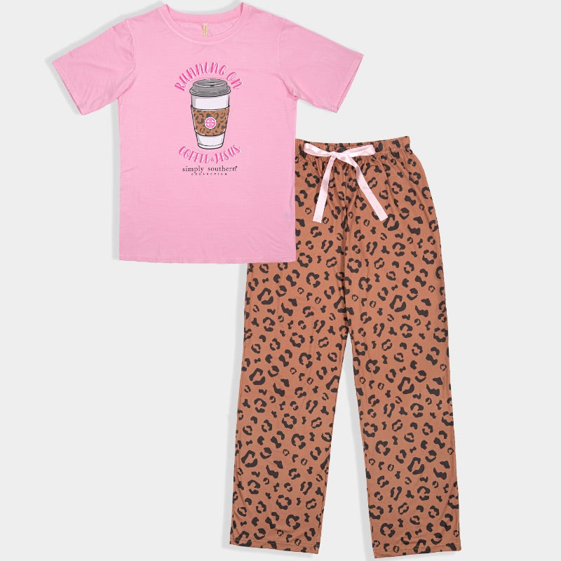Running On Coffee & Jesus - SS - F22 - Adult PJ Set