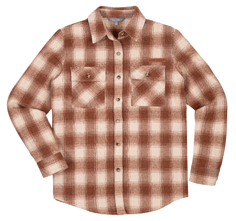 Shacket - Shirt - Brown/Cream Plaid - F22 - Simply Southern
