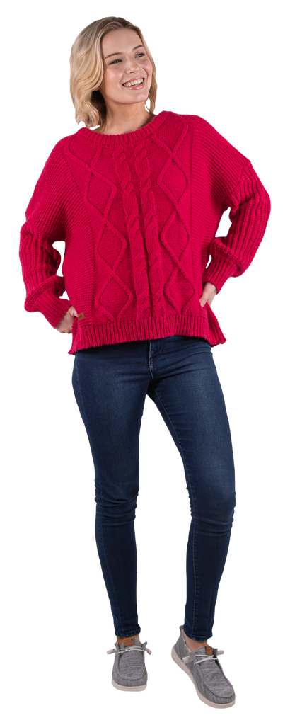 Preppy Sweater - Raspberry - F22 - Simply Southern