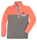 Simply Fleece Quarter Snap Pullover - Coral Gray - F22 - Simply Southern