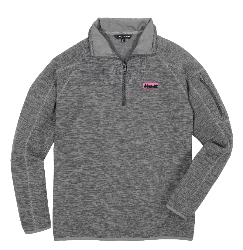 Simply Sweater - Quarter Zip Pullover - Heather Gray - F22 - Simply Southern