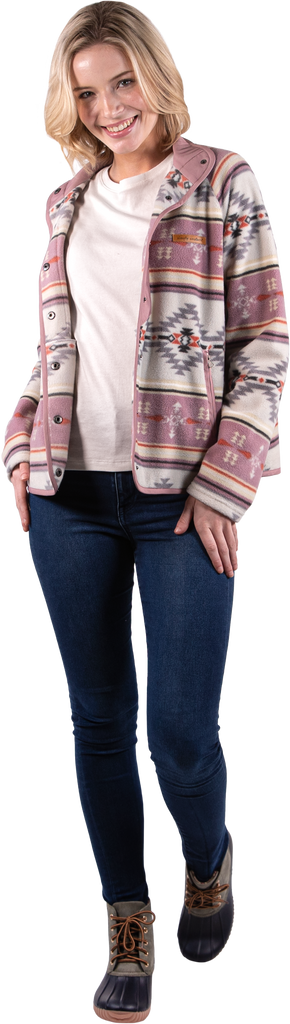 Fleece Snap Jacket - Aztec- F22 - Simply Southern