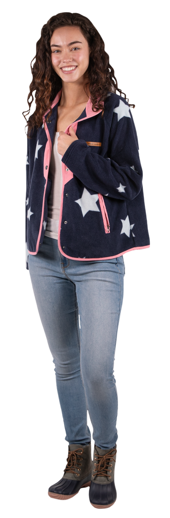 Fleece Snap Jacket - Star - F22 - Simply Southern