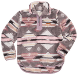 Y-Neck Sherpa Pullover - Aztec - F22 - Simply Southern