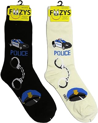 Graphic Adult Socks - Foozy - Police