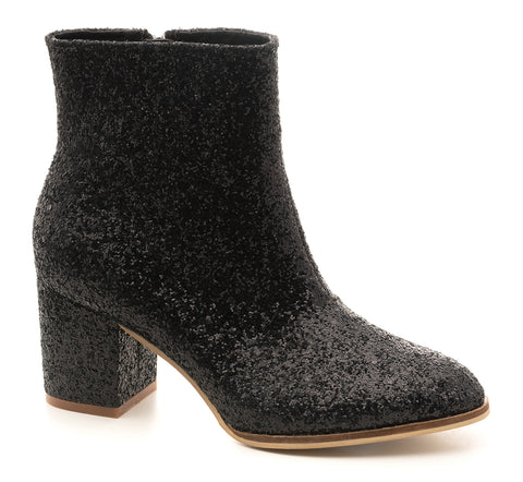 Razzle Dazzle - Black Glitter Boots - Hey Girl by Corkys