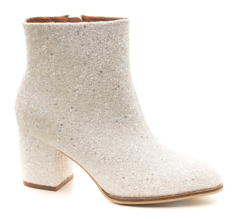 Razzle Dazzle - White Glitter Boots - Hey Girl by Corkys