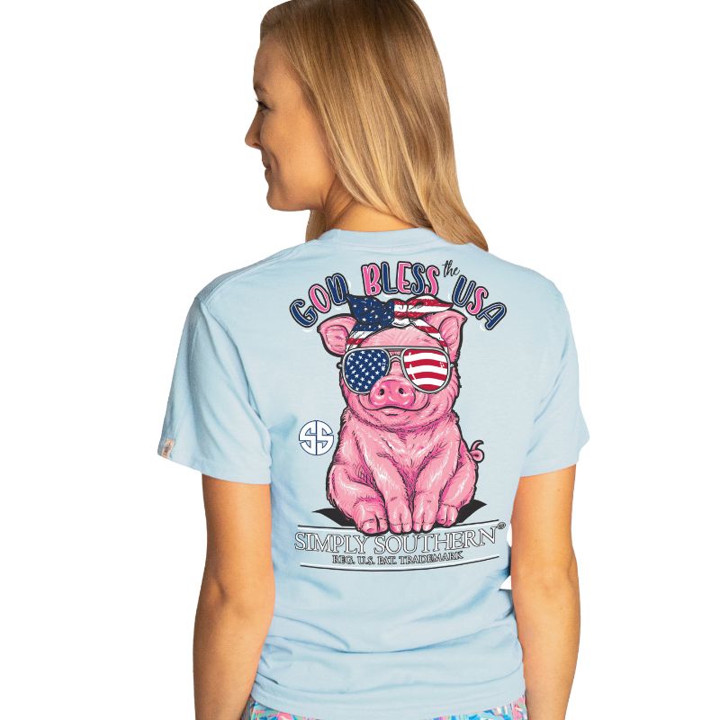 God Bless the USA - Pig - SS - S21 - YOUTH T-Shirt