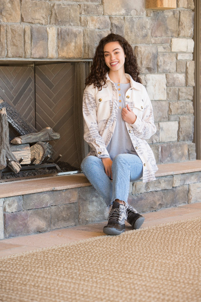 Lumber Jill Shacket - Aztec Cream - F22 - Simply Southern