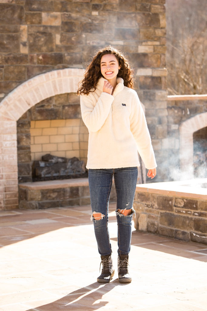 Simply Classic Sherpa Pullover - Cream - F22 - Simply Southern