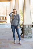 Simply Sweater - Quarter Zip Pullover - Heather Gray - F22 - Simply Southern