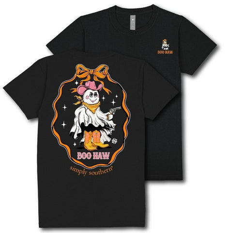 Boo Haw - Ghost - Halloween - Bow - F25 - SS - YOUTH T-Shirt