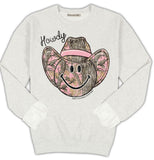 Howdy - Smiley Face - Pink Camo - Crew Neck Sweatshirt - SS - F25 - YOUTH Crew