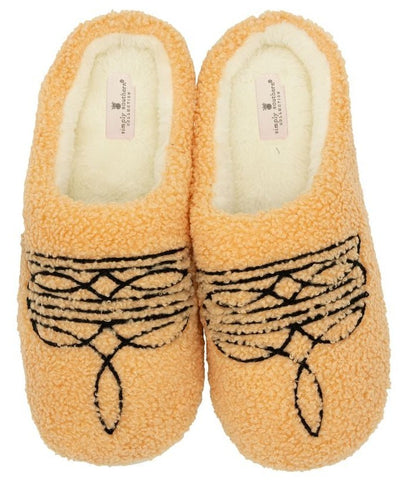 Cozy Fuzzy Indoor Slippers - Boot Pattern - F25 - Simply Southern