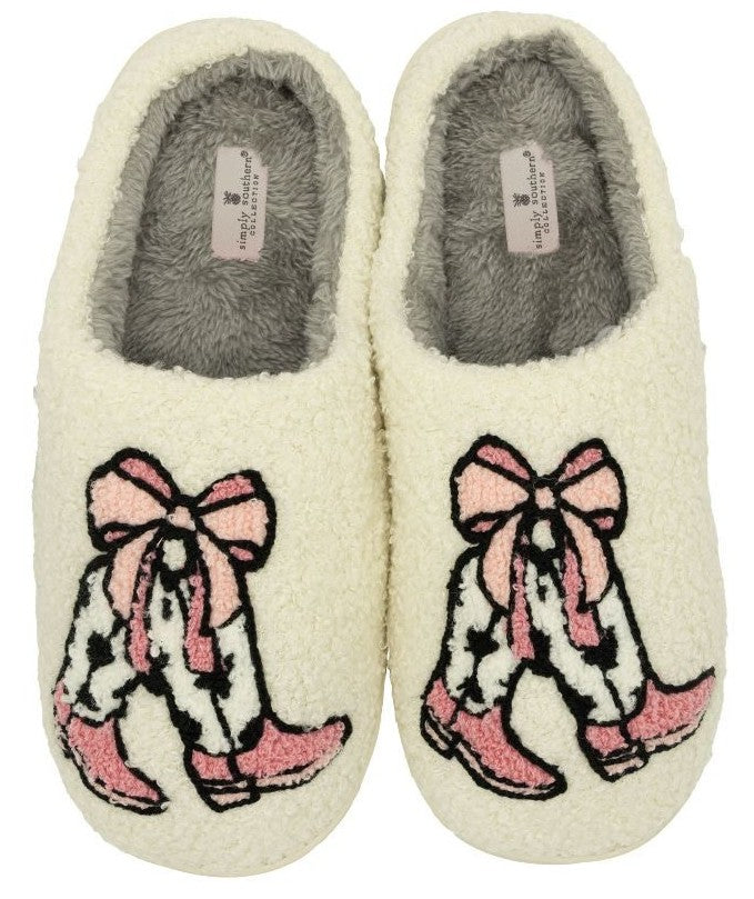 Cozy Fuzzy Indoor Slippers - Boot - F25 - Simply Southern