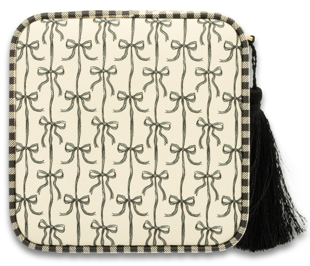 Tassel Travel Jewelry Case - Portable Jewelry Organizer with Mirror and Compartments - S26 - Simply Southern