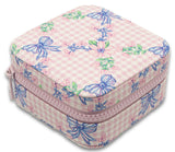 Jewelry Box with Interior Mirror - Zippered Compartment - S26 - Simply Southern