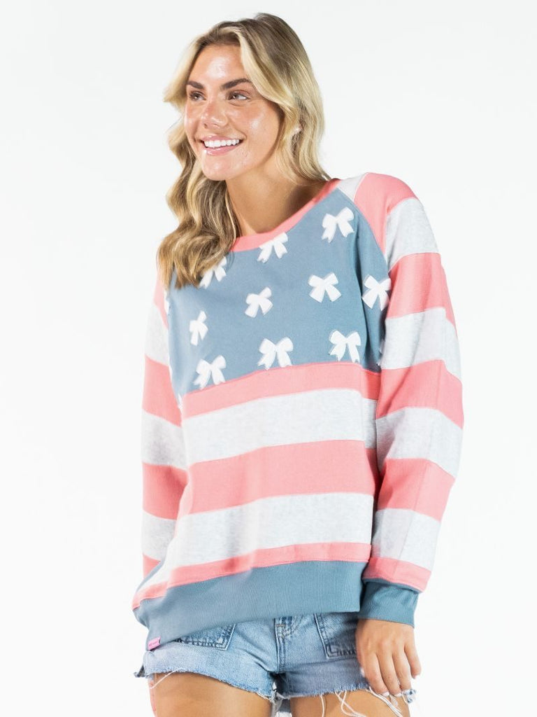 USA Flag - Crew Neck Sweatshirt - S26 - Adult Crew