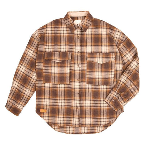 Plaid Shacket - Shirt - Tawny Plaid - F23 - Simply Southern