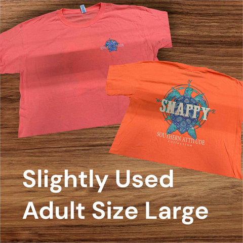 Slightly Used Southern Attitude Short Sleeve Shirt - Snappy Turtle - Adult Size Large (M93)