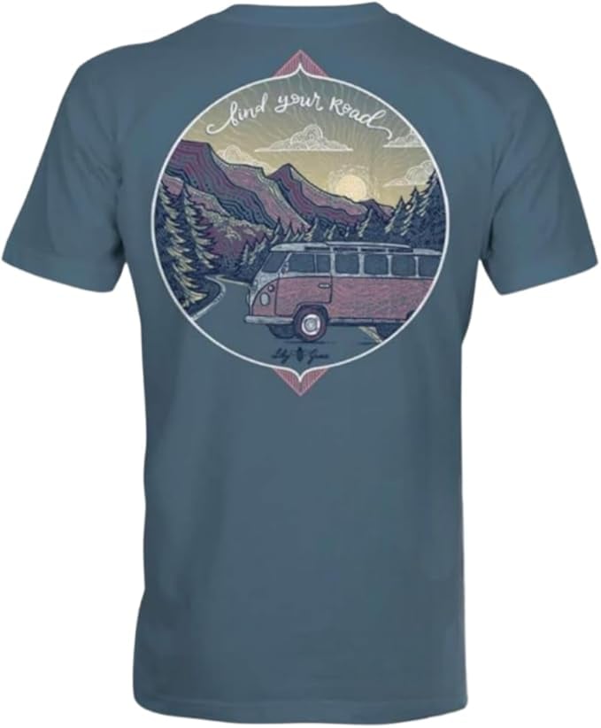 Find Your Road - Adventure - VW Van - Adult T-Shirt - Lily Grace