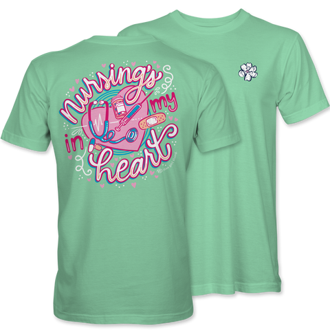 Nursing's In My Heart - Adult T-Shirt - Itsa Girl Thing  (One Free Per Order, Per Address)