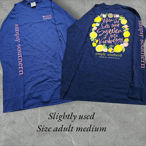 Simply Southern - Long Sleeve - Life gets Sour Sweeten with Kindness - Size Adult Medium (M50)