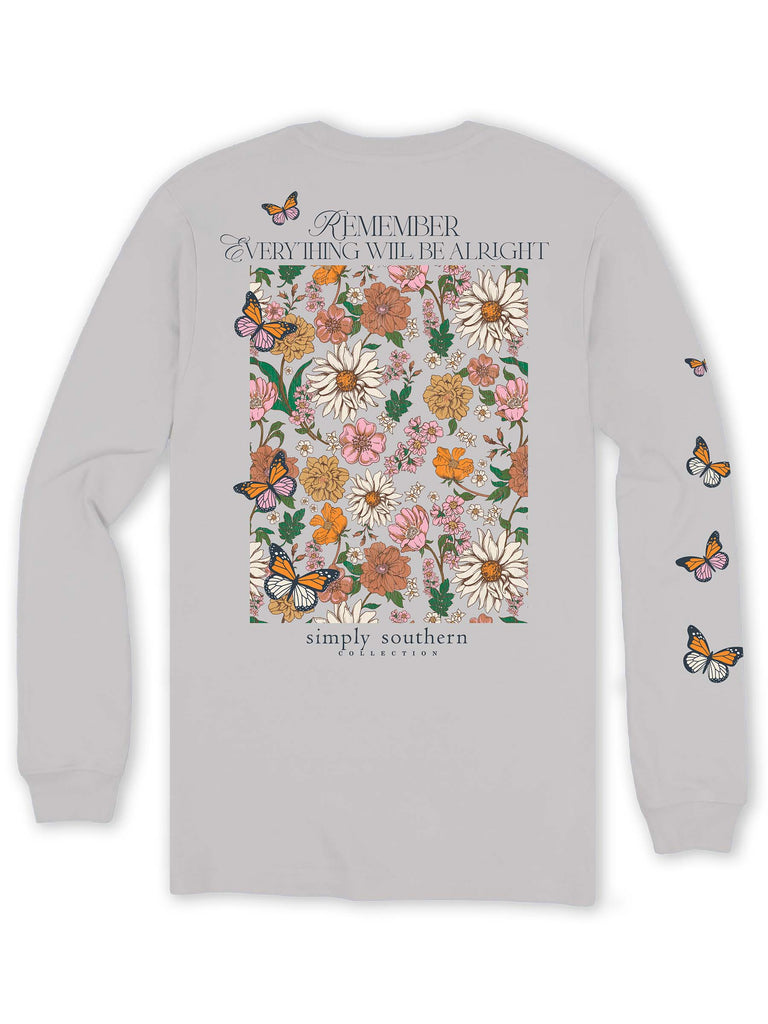 Remember Everything Will Be Alright - Floral Butterfly  - SS - F24 - Adult Long Sleeve