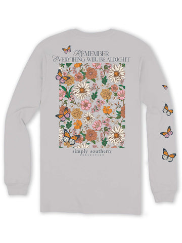 Remember Everything Will Be Alright - Floral Butterfly  - SS - F24 - Adult Long Sleeve