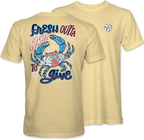 Fresh Outta Crabs to Give - Flowers - Adult T-Shirt - Itsa Girl Thing