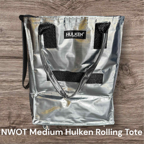NWOT - Medium Silver Hulken Rolling Tote - (M117)