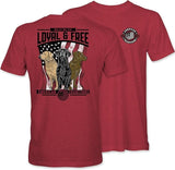 Born Loyal & Free - Dogs - American Flag - Patriotic - AT - Adult T-Shirt