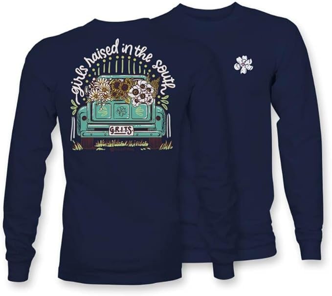 Girls Raised in The South - Vintage Truck - Adult Long Sleeve - Itsa Girl Thing