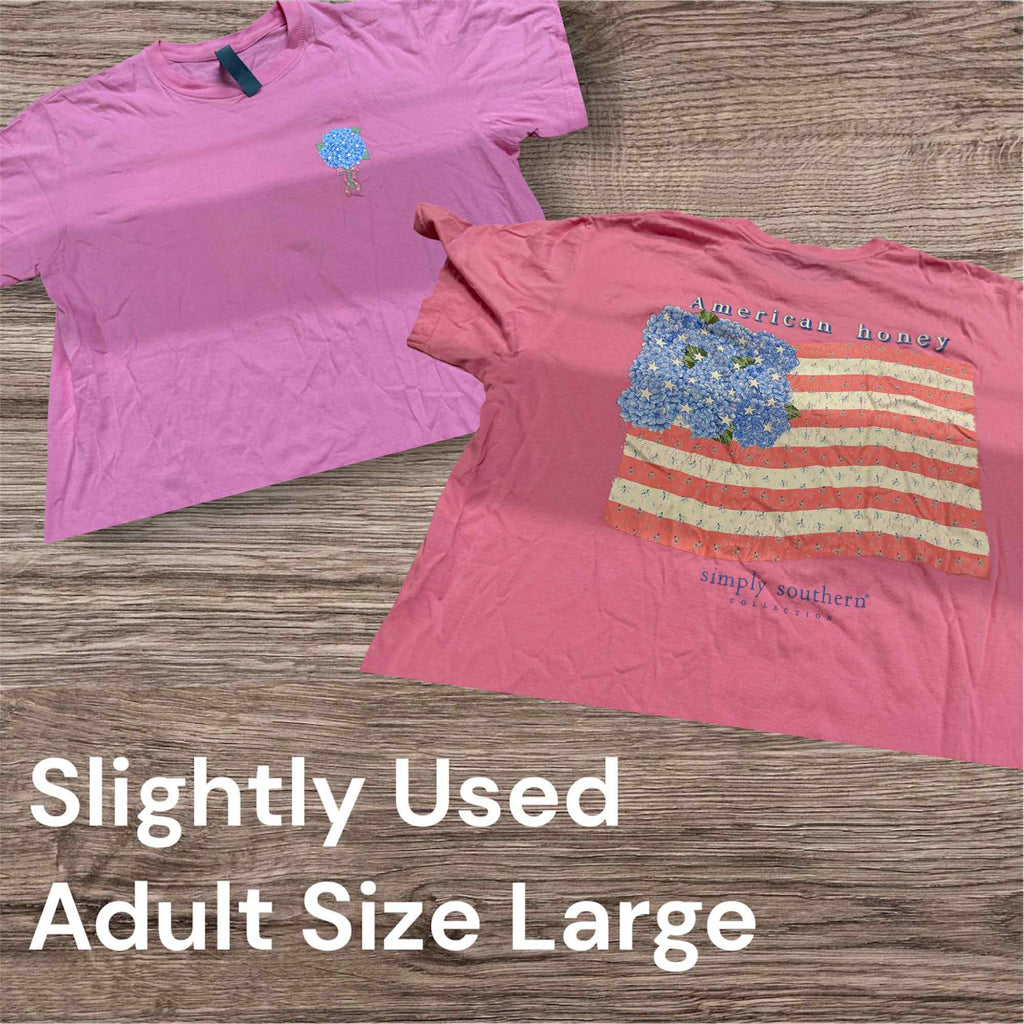Slightly Used Simply Southern T-Shirt - American Honey - Adult Size Large (M104)