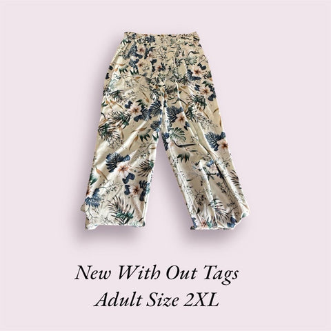NWOT Floral Linen Pants (M75)