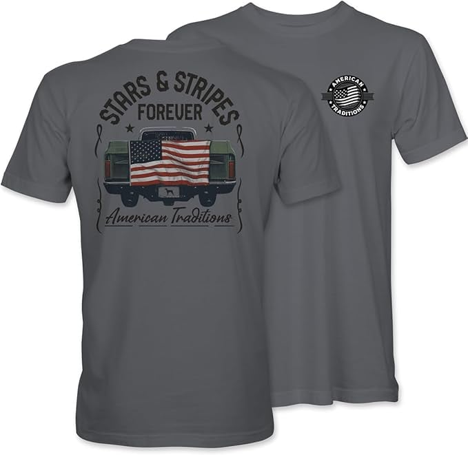 Stars & Stripes Forever - Truck - USA Flag - AT - Adult T-Shirt