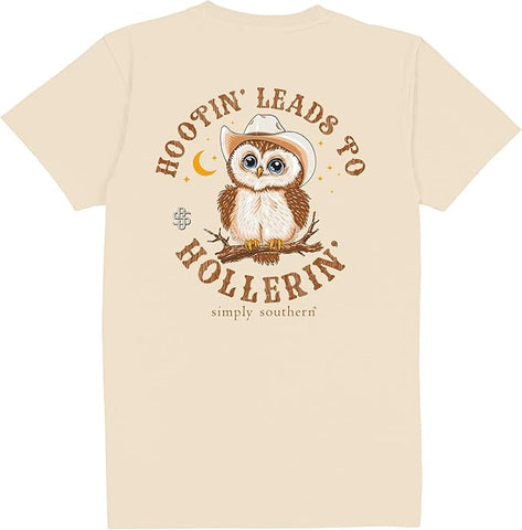 Hootin Leads to Hollerin - Owl - Moon - SS - S24 - Adult T-Shirt