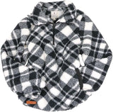 YOUTH Quarter Zip Fleece - Plaid White- Pullover - F24 - Simply Southern