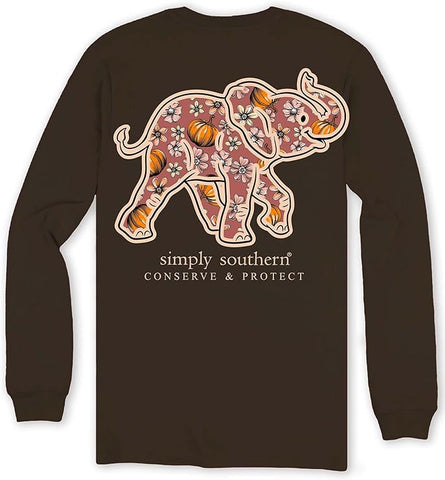 Elephant - Pumpkin Pattern - Conserve and Protect  - SS - F24 - YOUTH Long Sleeve