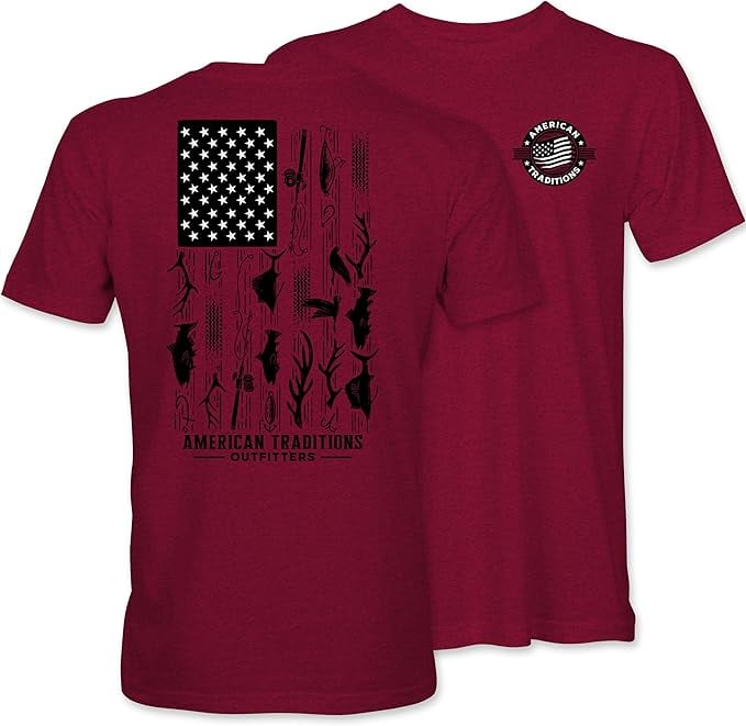 Hunt - Fish - Flag - AT - Adult T-Shirt