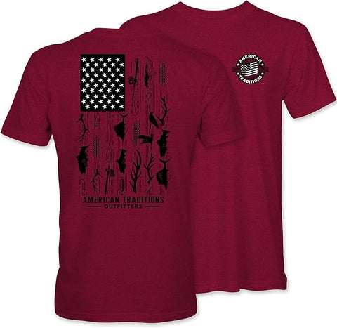 Hunt - Fish - Flag - AT - Adult T-Shirt