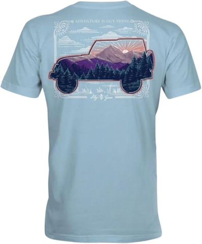 Adventure is Out There - Mountains - Off Road Vehicle - Adult T-Shirt - Lily Grace